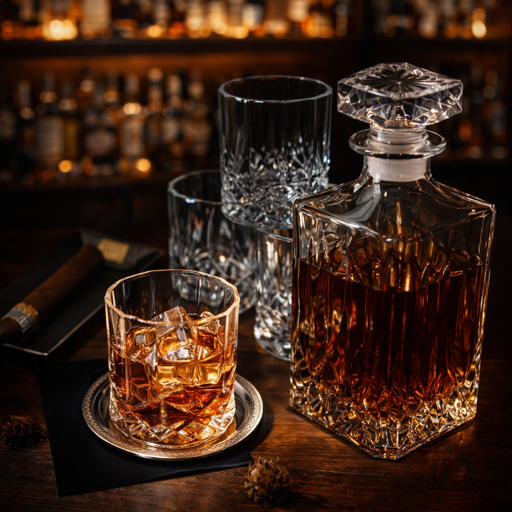 Whiskysæt – Flaske og glas