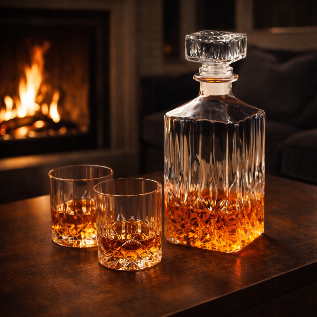 Whiskysæt – Flaske og glas