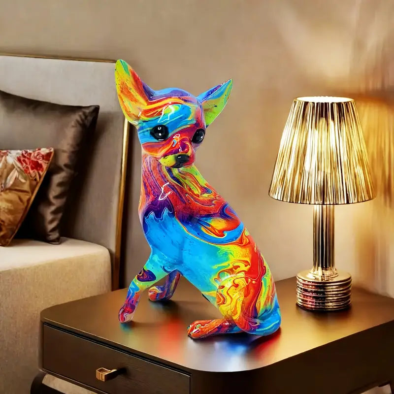 Levende Resin Chihuahua Bordlampe